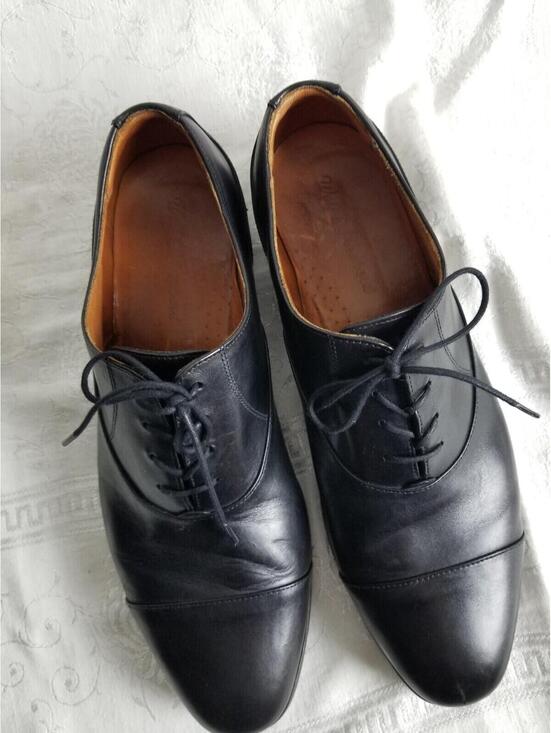 Wolf & Shepherd Black Leather Oxfords Derbys Mens 12.5 Cap Toe Dress Shoes